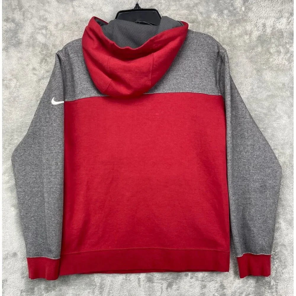 Nike Alabama Crimson Tide Men's Pullover Hoodie Medium Red Grey‎ Zip Pocket Logo